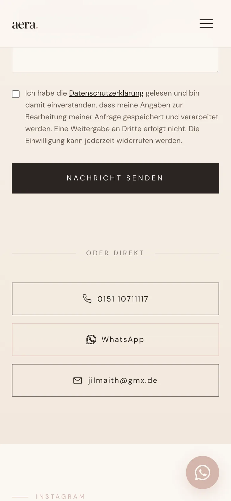 AERA Atelier mobil — Kontakt und Buchung